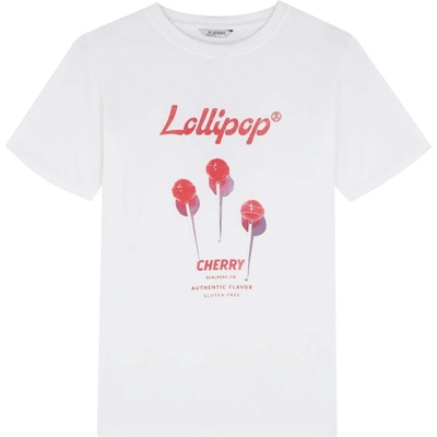 Scalpers Тениска 'Cherry' бяло, размер XS