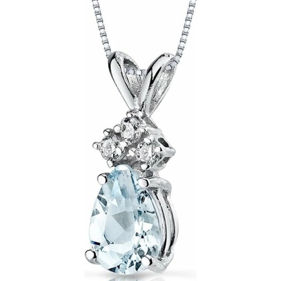 Eppi Akvamarínová slza s diamanty ve zlatém přívěsku Electrah P32522