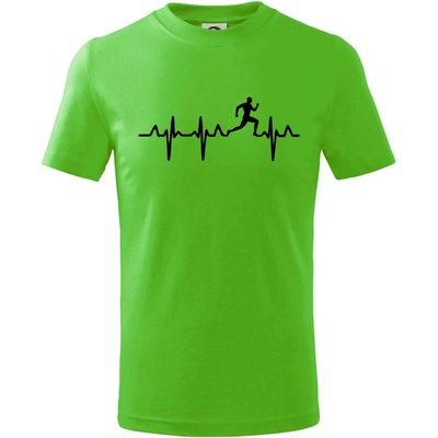 EKG bežec muž tričko detské Apple Green