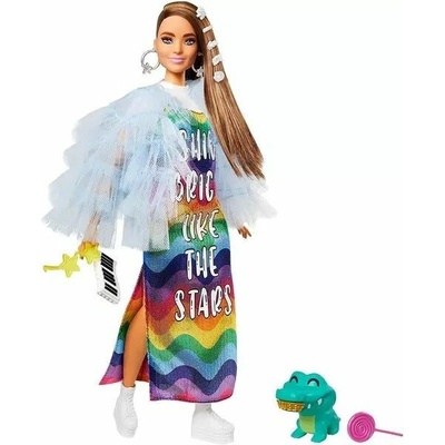 Barbie Fashionista Extra v dúhovom kabáte