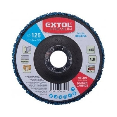 Kotouč brusný, nylonový, do brusky, EXTOL PREMIUM 125 x 14 x 22,2 mm, balení 1 ks