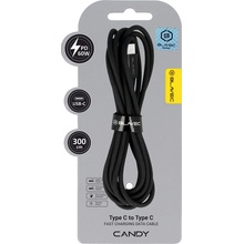Blavec CCA-CC3B30 Candy Braided USB-C - USB-C PD 60W 3A, 3m, černý