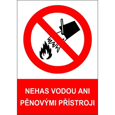 Nehas vodou ani pěnovými přístroji - A6 - samolepící