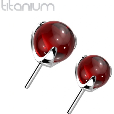 Šperky4U kamínek k Push In piercingu titan červený kamínek TIT1196R-030