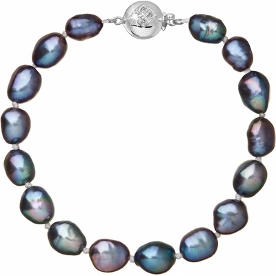 Pavona perlový náramek z říčních perel se zapínáním z bílého 14 karátového zlata 823011.3/9270B peacock