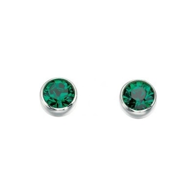 Swarovski strieborné náušnice smaragd (Máj) E4926G