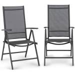 Blumfeldt Almeria Garden Chair, сгъващ се стол, комплект 2 броя, 56, 5 x 107 x 68 cm, ComfortMesh, цвят антрацит (GDMB8-Almeria-1) (GDMB8-Almeria-1)
