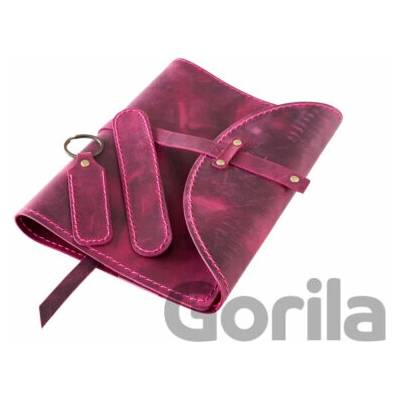Macoli Hand Made Set Záložka klíčenka obal s nýty XL Pull Up Růžový