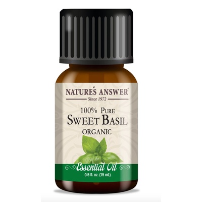 Nature's Answer Sweet Basil Essential Oil, Сладък босилек, етерично масло, ОРГАНИЧНО, 15 ml