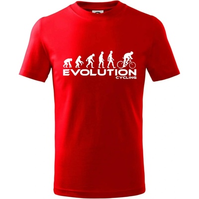 Evolúcia cyklistiky tričko detské červená