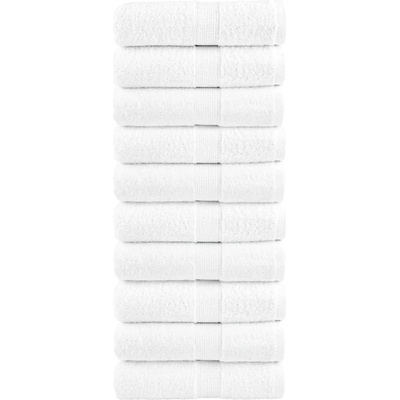 vidaXL Премиум кърпи за пране SOLUND 10 бр. бели 30x30 см 600 г/м2 (137118)