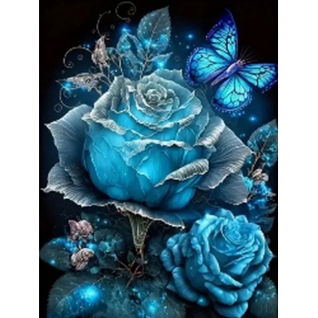 Norimpex - Puzzle Diamant painting: Blue rose 30x40cm - 1 - 39 piese