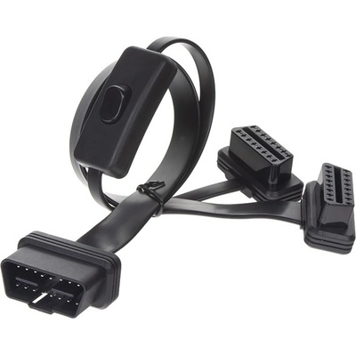 OBD07 Konektor OBD2 odbočka 1 samec / 2 samice / 1x vypínač
