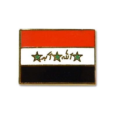 Odznak (pins) 18mm vlajka Irak do roku 2004 - farebný