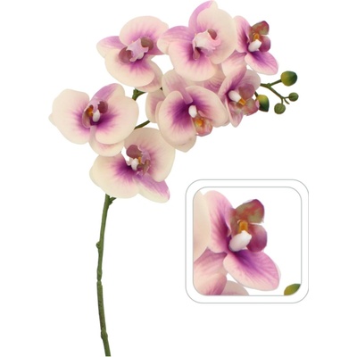Umelá vetvička - orchidea 82cm ružovo-biela 64215