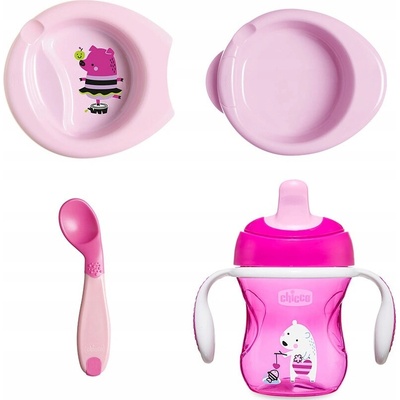 chicco Dárková sada Meal pink 6M+