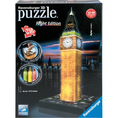 Ravensburger 3D puzzle Svítící Big Ben 216 ks – Zboží Mobilmania