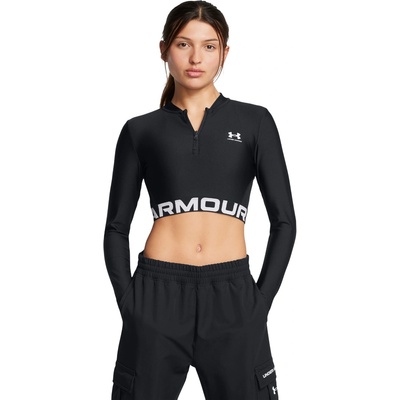 Under Armour Women‘s top HeatGear Rib 1/4 Zip LS Black XL