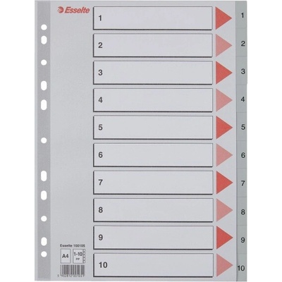 Registr ESSELTE A/4, plast, 1–10, 100105