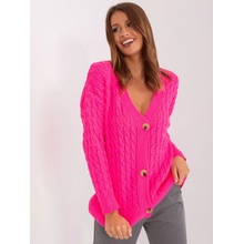 prolamovaný svetr na knoflíky ba sw 8036 1 80p fluo pink