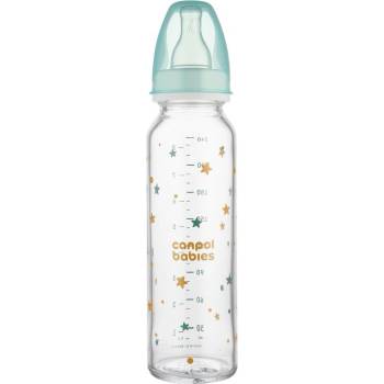 Canpol babies Стъклено шише с антиколик биберон Canpol - Звезди, 240 ml (42/201_white)