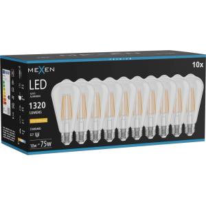 Mexen Vintis 10x LED Едисонова крушка E27, ST64, 10W, Топла светлина - 2200K, 1320 lm, (L152-E27-1022-00x10)