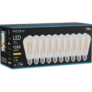 Mexen Vintis 10x LED Едисонова крушка E27, ST64, 10W, Топла светлина - 2200K, 1320 lm, (L152-E27-1022-00x10)