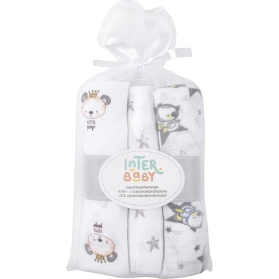 Interbaby padák 80x80 bílo/šedá 3 ks
