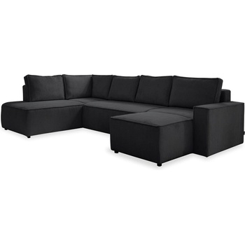 Miuform Антрацитен разтегателен ъглов диван от рипсено кадифе (ляв ъгъл/"U" форма) Brave Dave - Miuform (1681PO34)