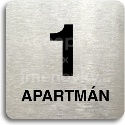ACCEPT Piktogram 1 apartmán - stříbrná tabulka - černý tisk bez rámečku