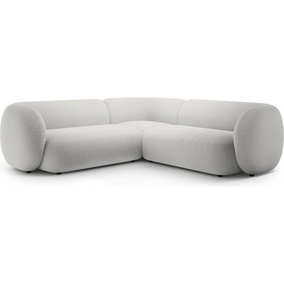 Micadoni Светлосив кадифен ъглов диван Kate - Micadoni (MIC_COR_44_F1_KATE6)