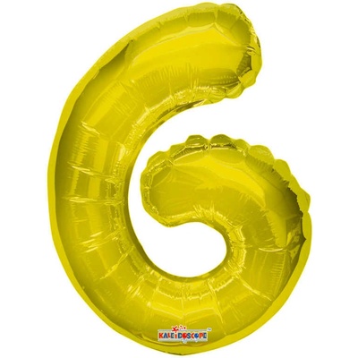 Číslice 6 zlatá malá 35 cm