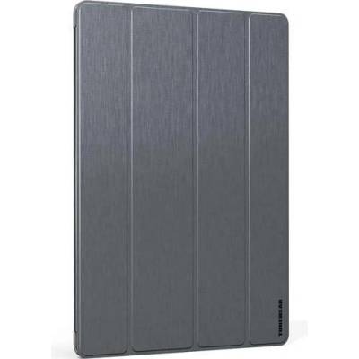 TUNEWEAR Brushed Metal Look Shell Case - кожен калъф и поставка за iPad Pro 12.9 (2015) (тъмносив)