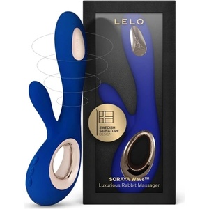 LELO Луксозен презаредим G-spot рабит вибратор с движение "Ела тук" Lelo Soraya Wave син