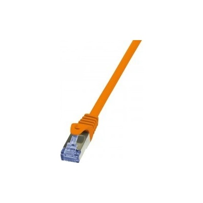 LogiLink CQ3028S Patch, kat.6A S/FTP PIMF, 0,5m, oranžový