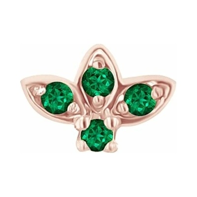 Eppi Zlatá piercing náušnica so smaragdmi Ciera E46050