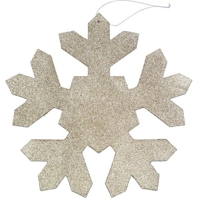 DECOLED Vianočná ozdoba snehová vločka I, priemer 40 cm, zlatá, preglejka, vonkajšia