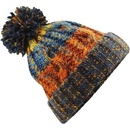 Beechfield Barevná zimní čepice s bambulí Corkscrew Retro Blues