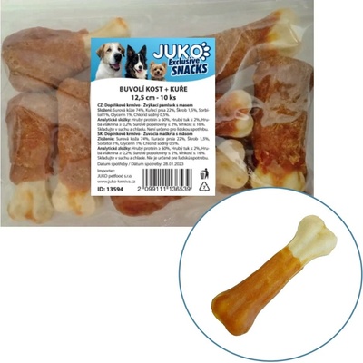 JUKO Snacks Kost buvolí s kuřecím masem 12,5 cm 10 ks