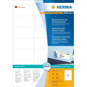 HERMA самозалепващи се етикети 63, 5 x 38, 1 mm, 2100 бр (10301)