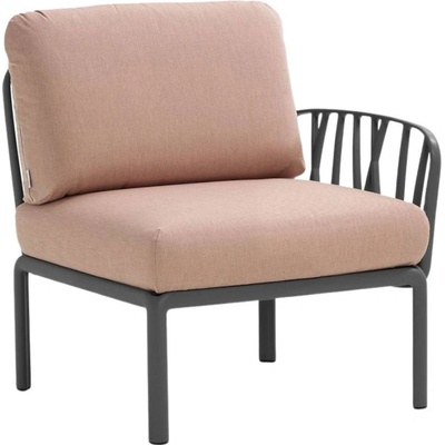 NARDI Růžový látkový zahradní koncový modul Komodo s tmavě šedou podnoží