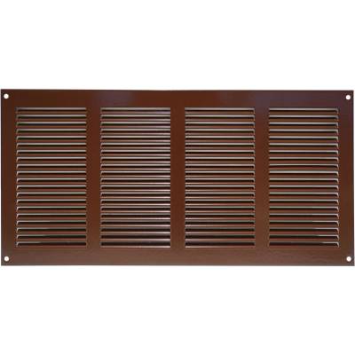 Ventishop KVMh 400x200 kovová hranatá větrací mřížka se síťkou, hnědá