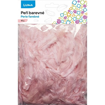 Peří barevné Luma, růžové, 10g