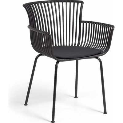 Kave Home Černá plastová zahradní židle LaForma Surpika