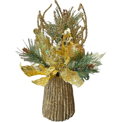 EverGreen Vánoční dekorace na stůl 23 cm zlatá