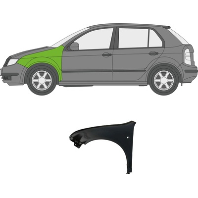 Levý přední blatník škoda Fabia 1 / 00-07 – Hledejceny.cz
