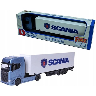 Bburago Truck with trailer Scania 770 S White Trailer SCANIA 1:43