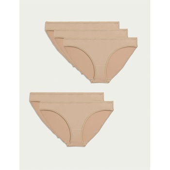 Marks & Spencer Бикини от микрофибър с дълбоко изрязване, без видим подгъв, 5 броя в опаковка Marks & Spencer бежово Marks & Spencer | Bezhov | ЖЕНИ | S