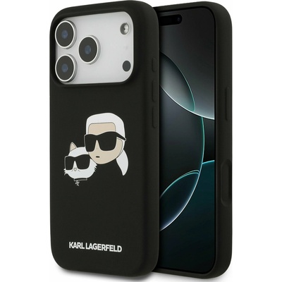 KARL LAGERFELD Liquid Silicone Double Heads MagSafe Задний Чехол за iPhone 17 Pro Black Karl Lagerfeld | Cheren | МЪЖЕ | UNI