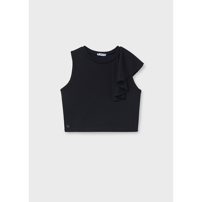 Mayoral Crop top s volánem černý